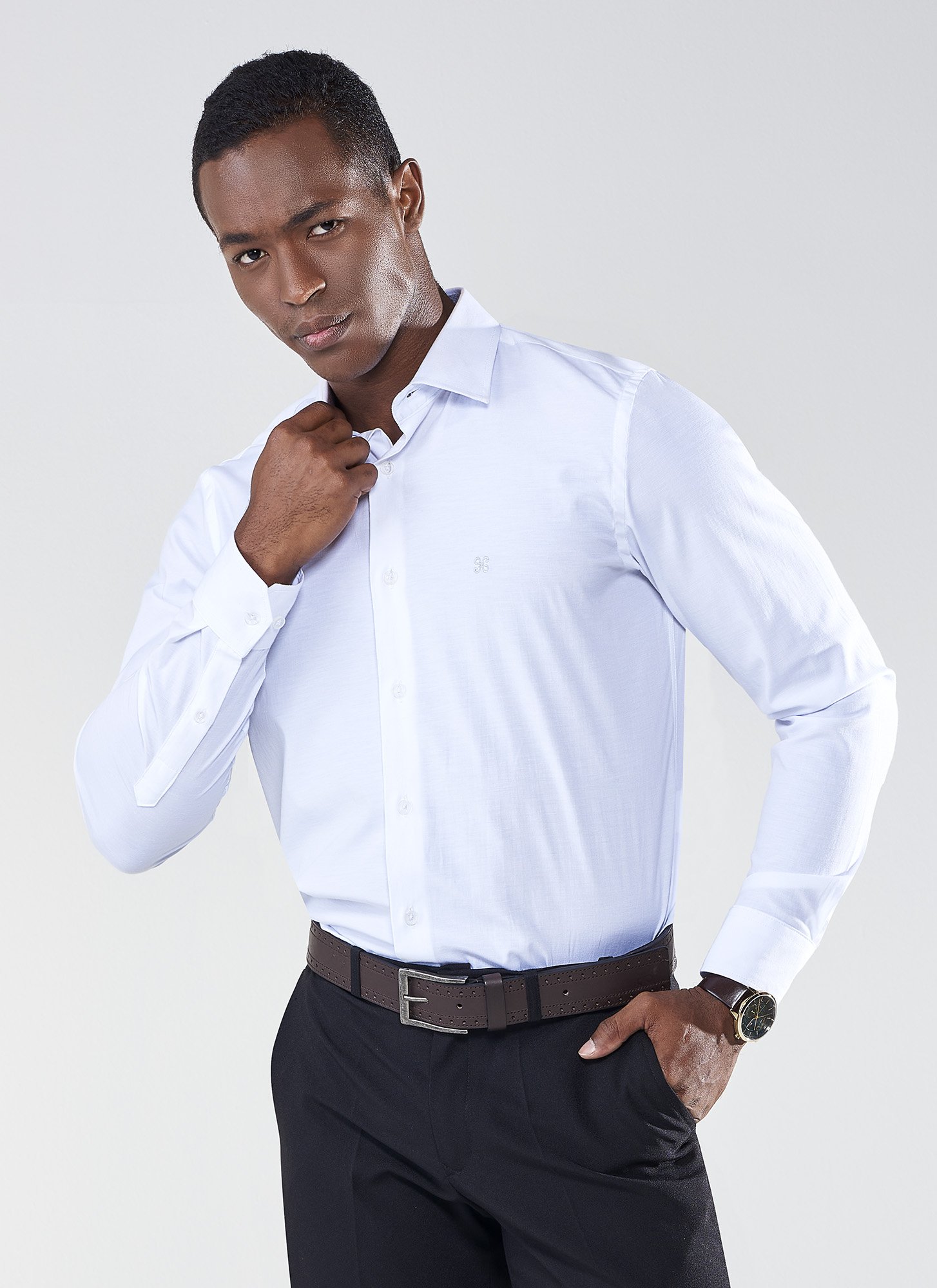 Shops camisa branca masculina social