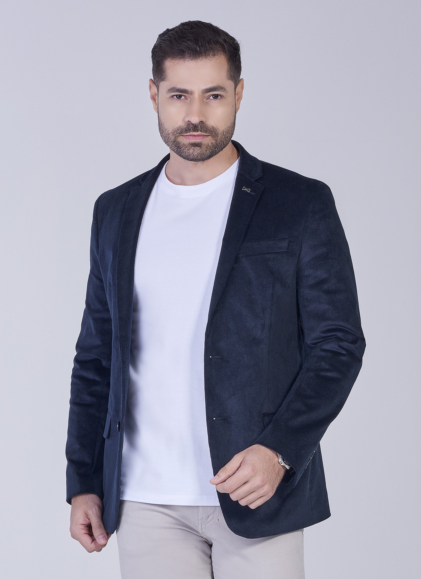 Blazer Masculino De Veludo Slim Preto