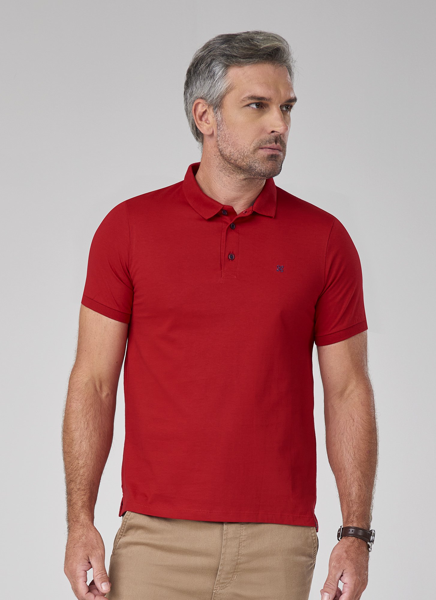 Camisa Polo Masculina Pedro Vermelho Cereja