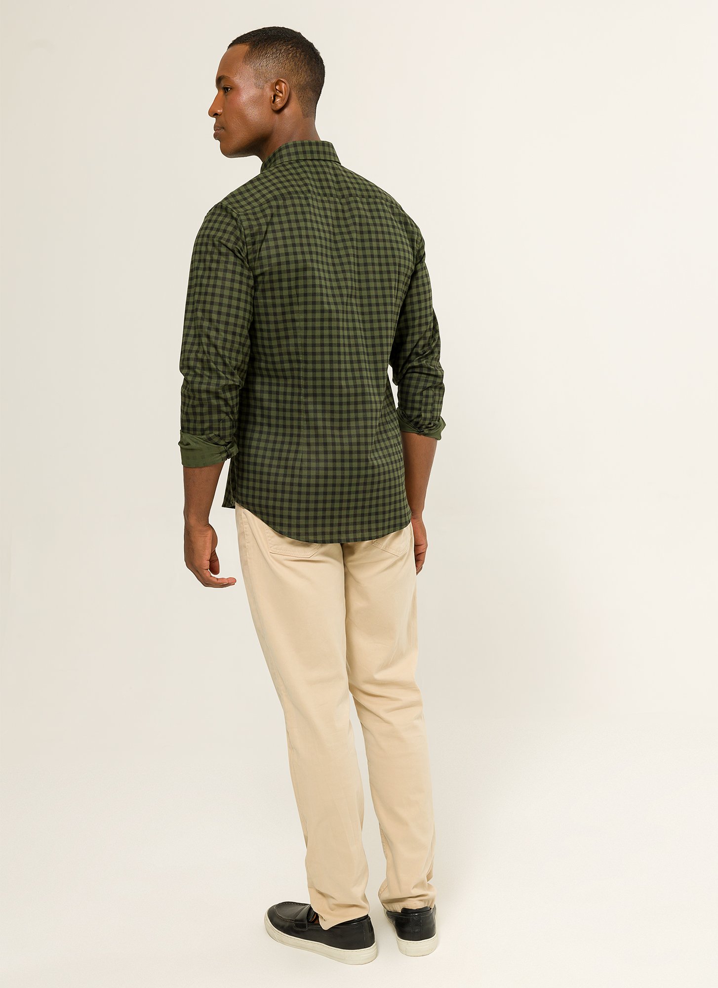 Camisa Manga Longa Plus Size Kelvin Verde Militar