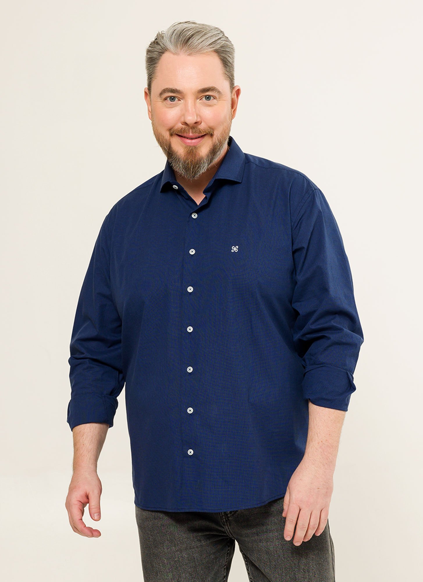 Camisa Manga Longa Masculina Plus Size Estevan Marinho. Conforto e