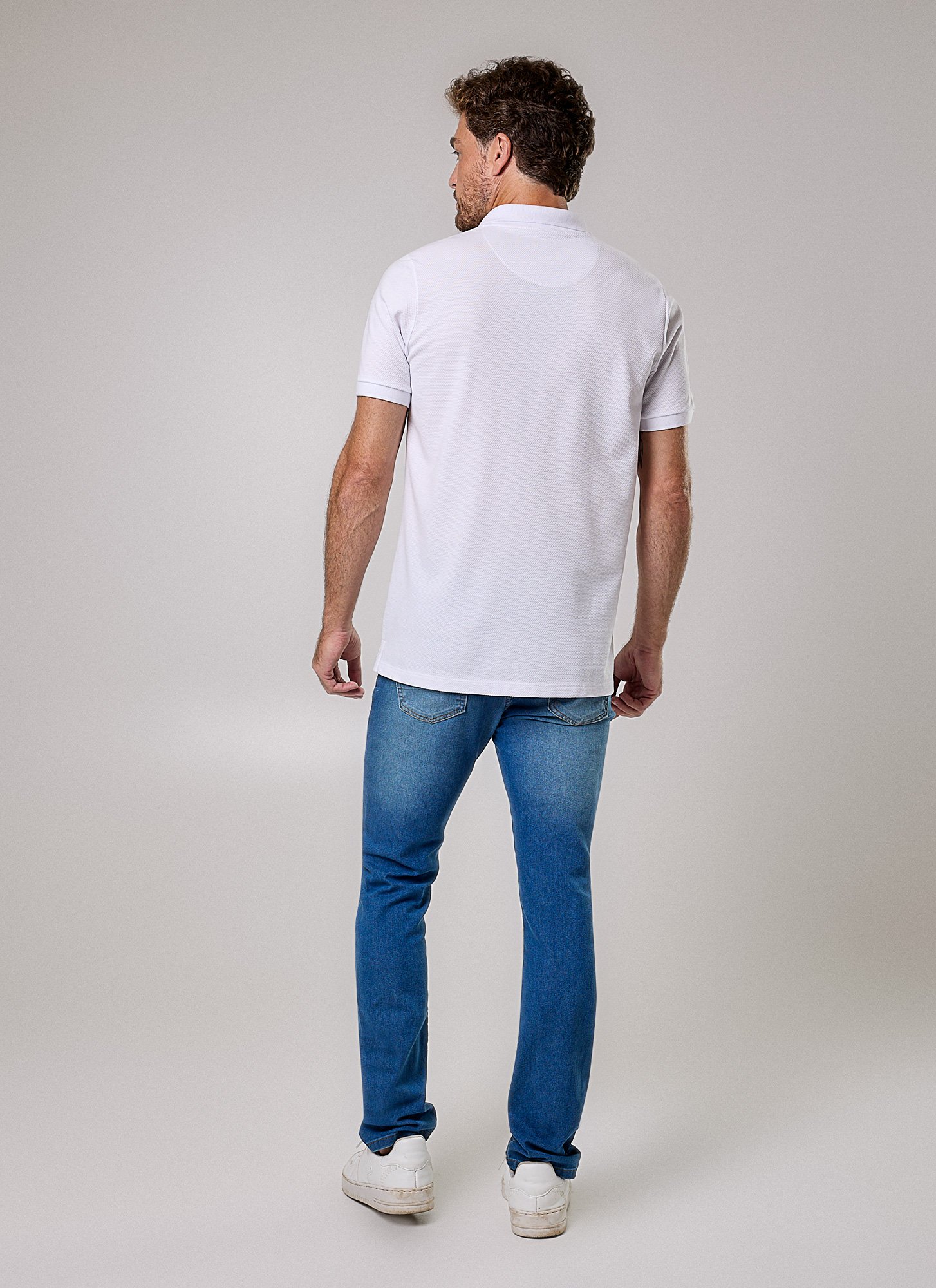 Camisa Polo Masculina Kenzi Branca