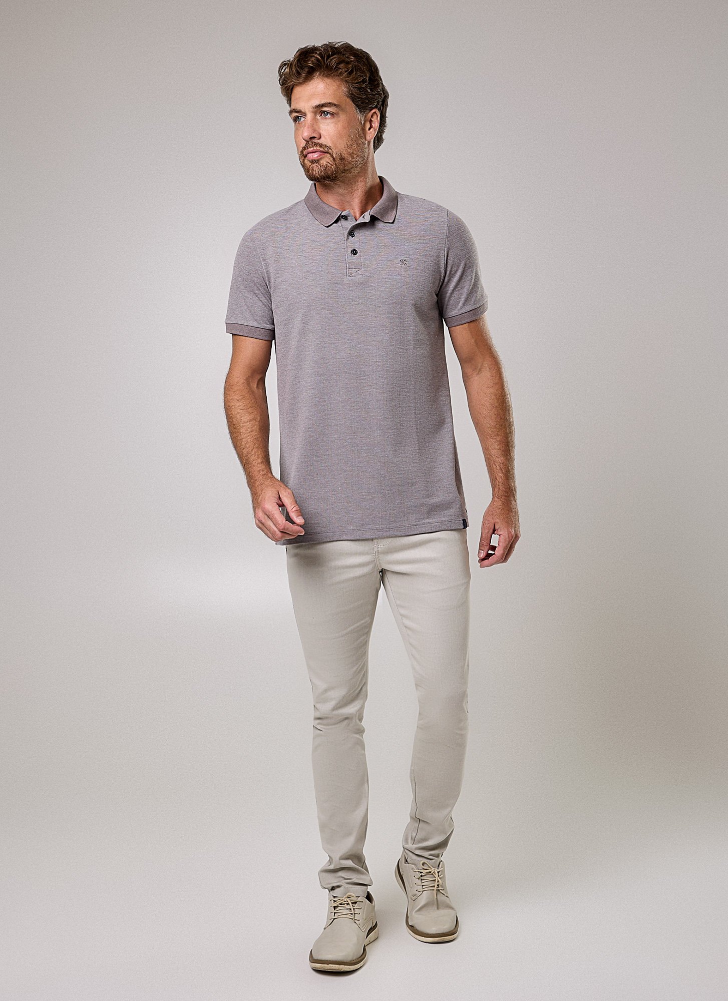 Camisa Polo Masculina Andy Cinza
