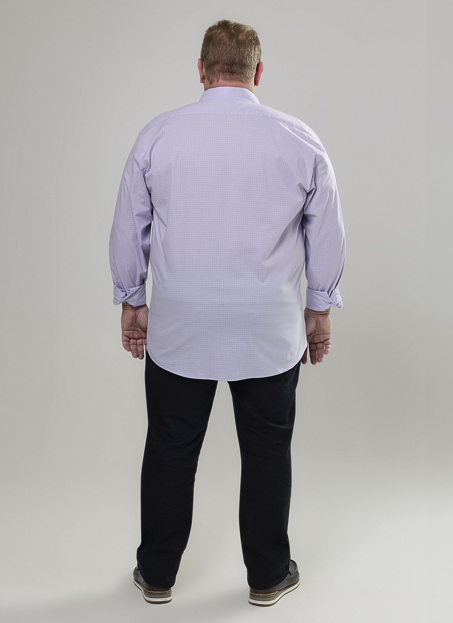 Camisa Manga Longa Plus Size Henrique Stretch Lilás