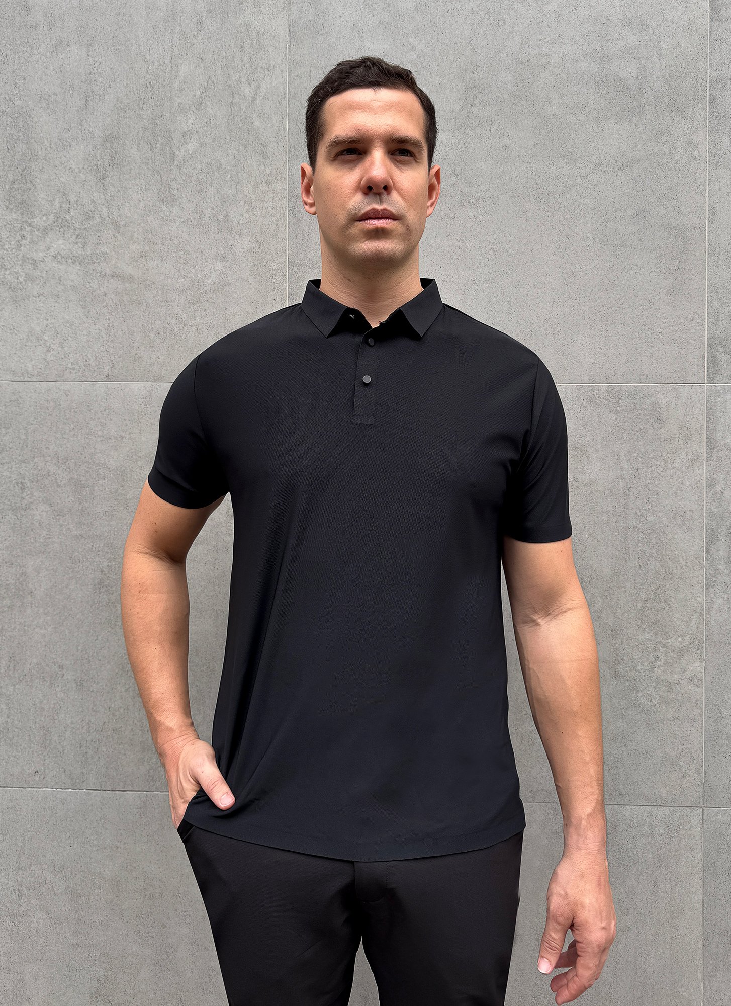 Camisa Polo Masculina H-Tech Preta