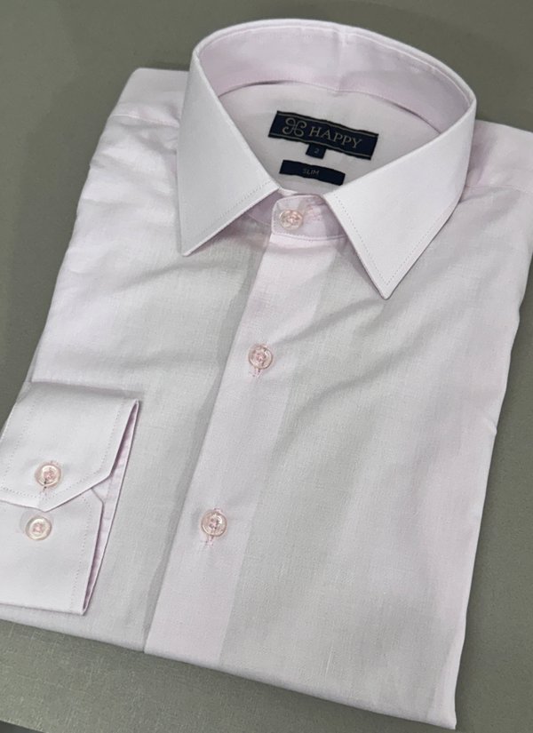 Camisa Manga Longa Masculina Slim Rosa